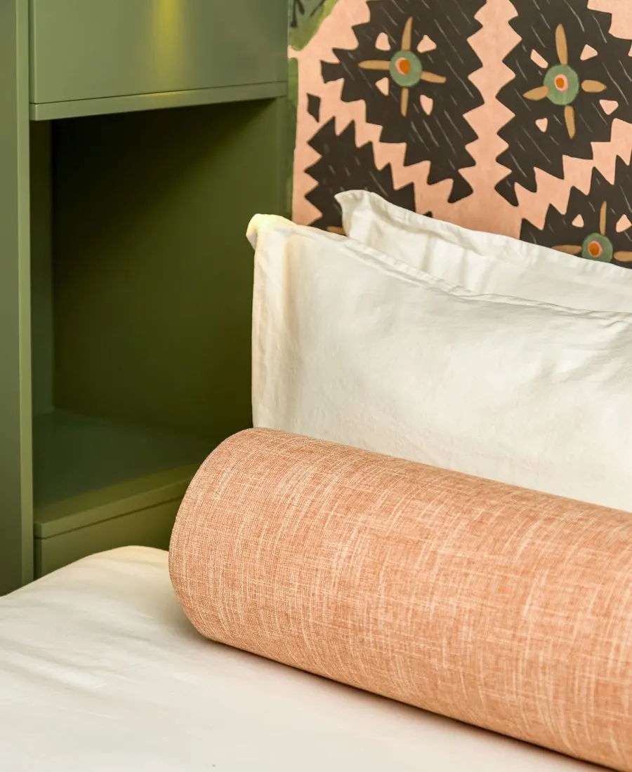 The headboard and the bolster