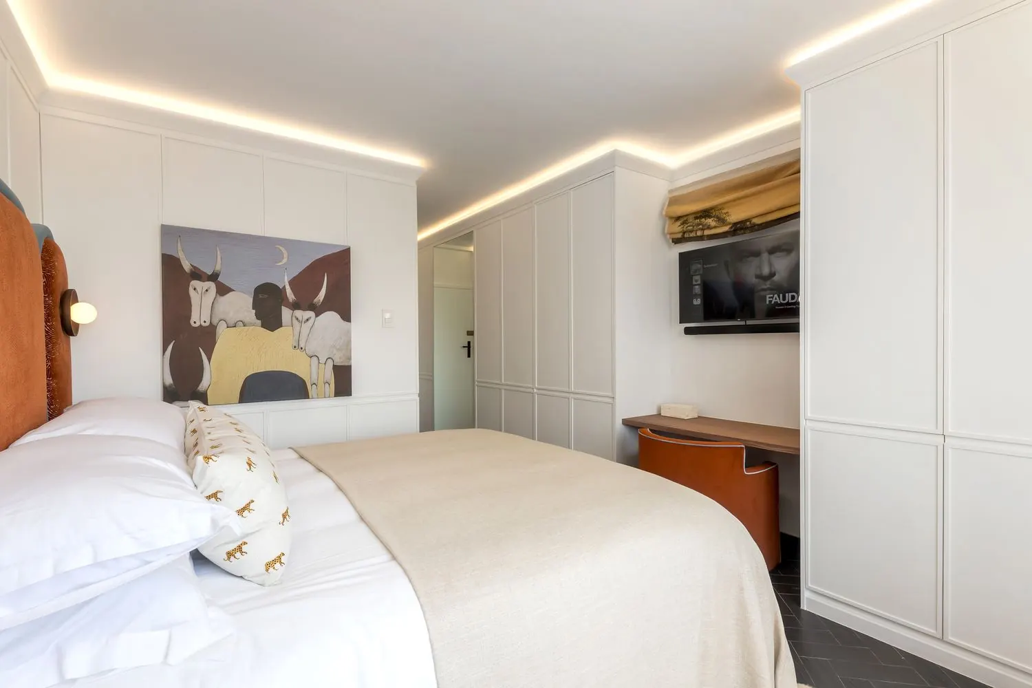 The room, with the television